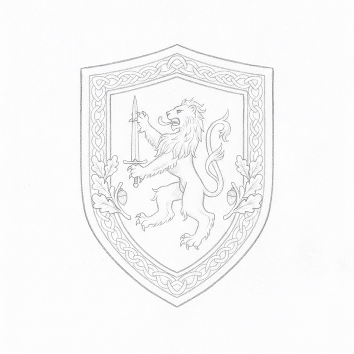 Rysunek węglem - tarcza ochronna