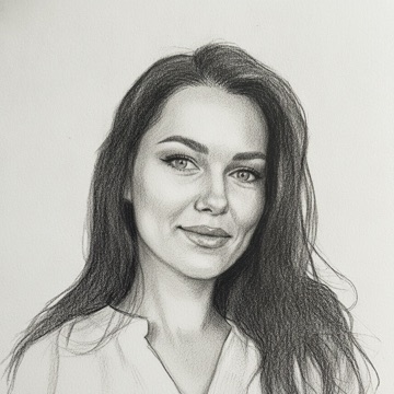 Agnieszka Aksamitowska - portret rysowany węglem